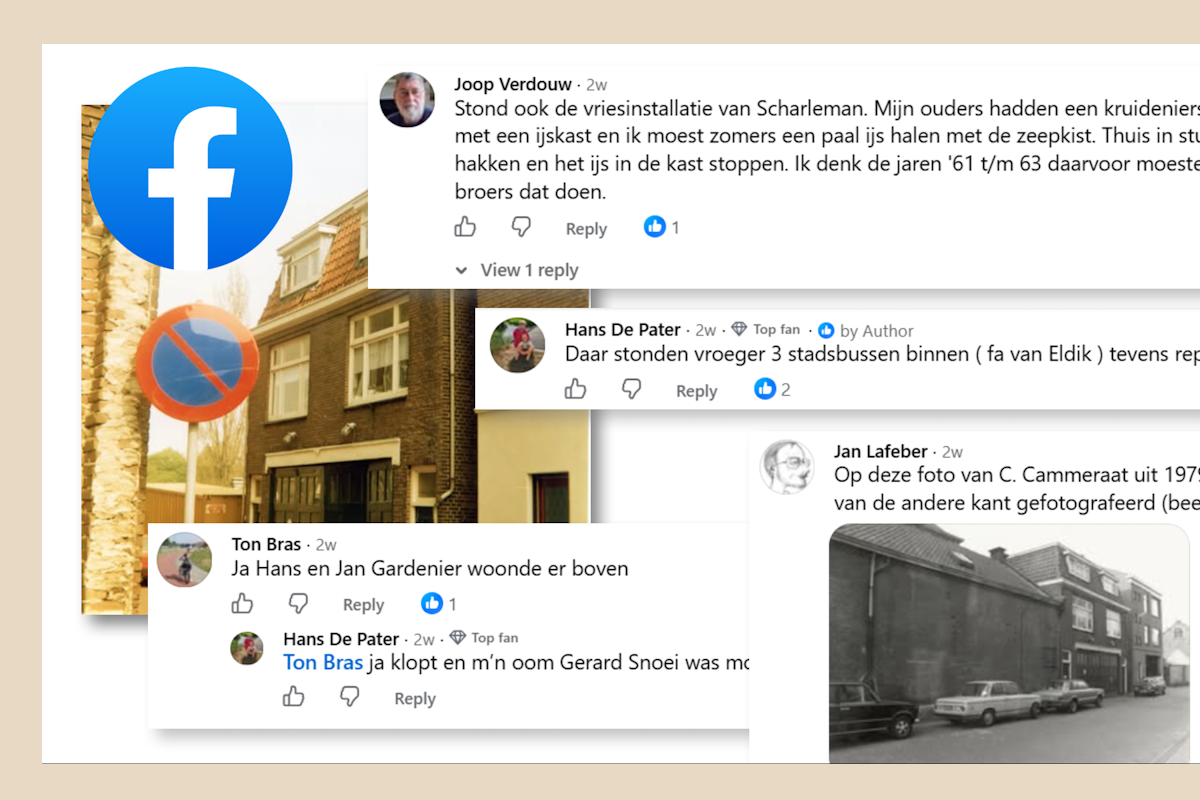Voorbeeld van een oude foto in een Facebookgroep