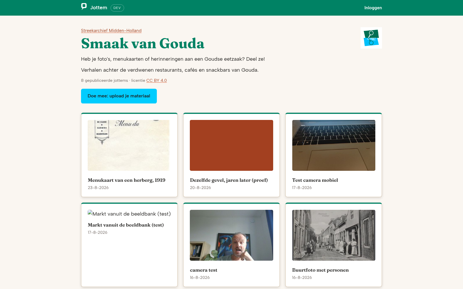 Projectpagina Smaak van Gouda van Streekarchief Midden-Holland